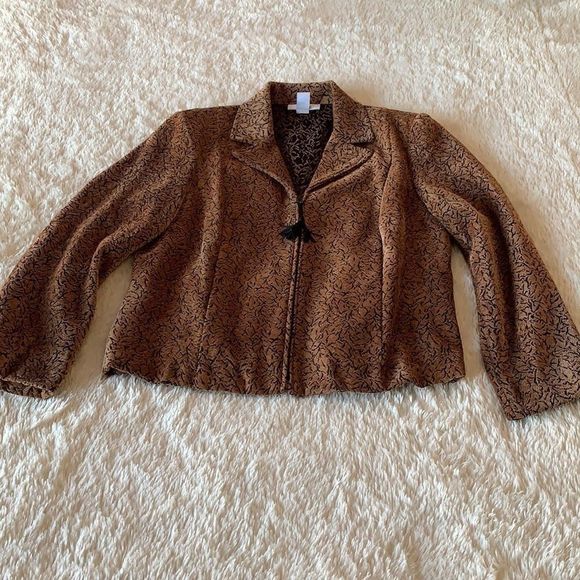 Brown and black abstract blazer size PL - Picture 5 of 16